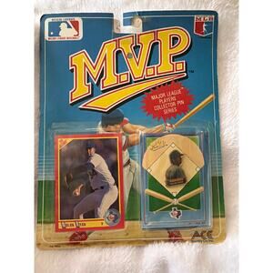 Vintage Nolan Ryan Texas Rangers MVP Collector Pin & 1990 Score Card Sealed